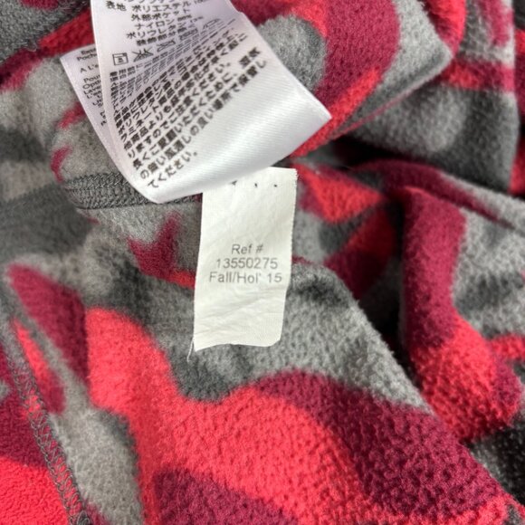 Eddie Bauer Jacket Men's Size Large Geese Camo Pullover Fleece Red Gray 1/2 Zip - Picture 9 of 10